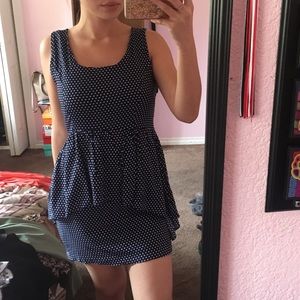 Blue polkadot dress